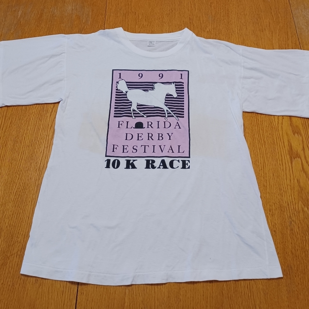 1991 Florida Derby Men's Vintage Single Stitch T Shirt Size XL